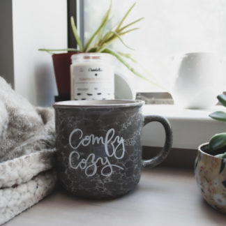 Comfy Cozy - 13oz Grey Marble Mug